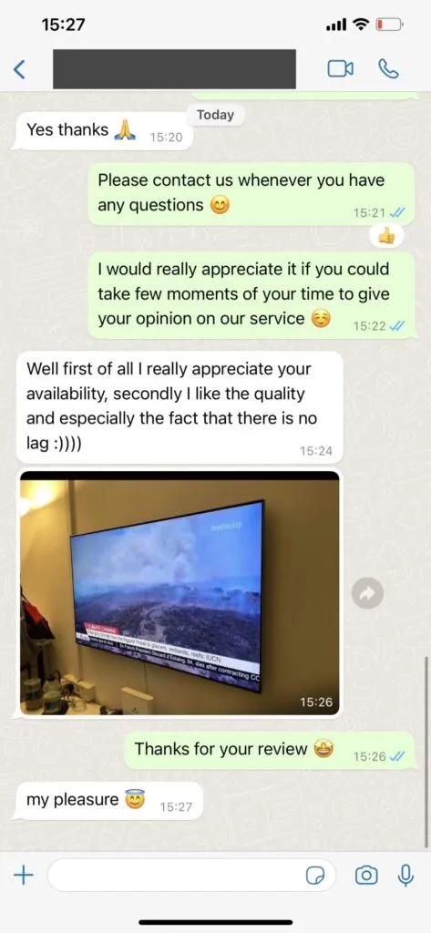WhatsApp feedback message 2